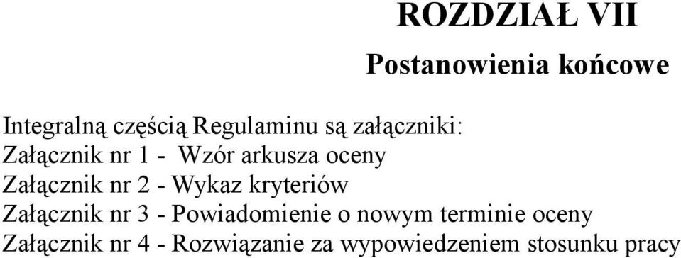 - Wykaz kryteriów Załącznik nr 3 - Powiadomienie o nowym terminie