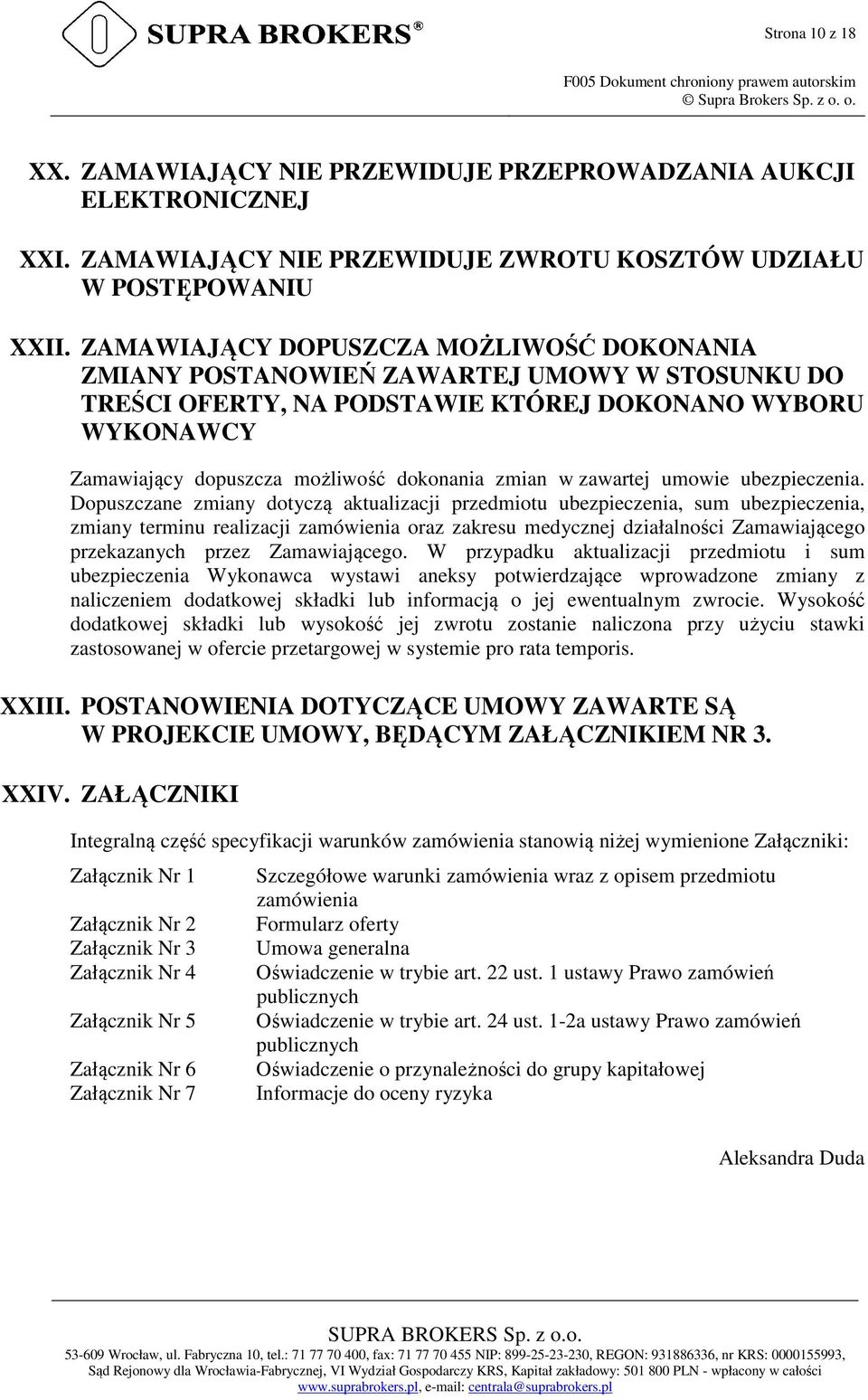w zawartej umowie ubezpieczenia.