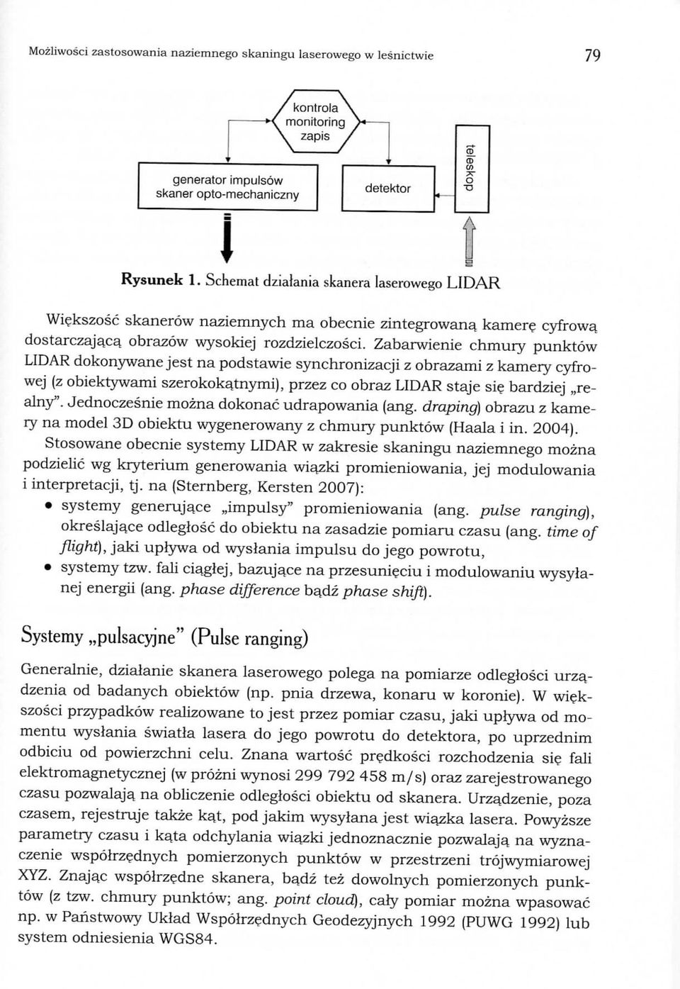 Zabarwienie chmury punktow LIDAR dokonywane jest na podstawie synchronizacji z obrazami z kamery cyfrowej (z obiektywami szerokoka_tnymi), przez co obraz LIDAR staje sie bardziej,,realny".