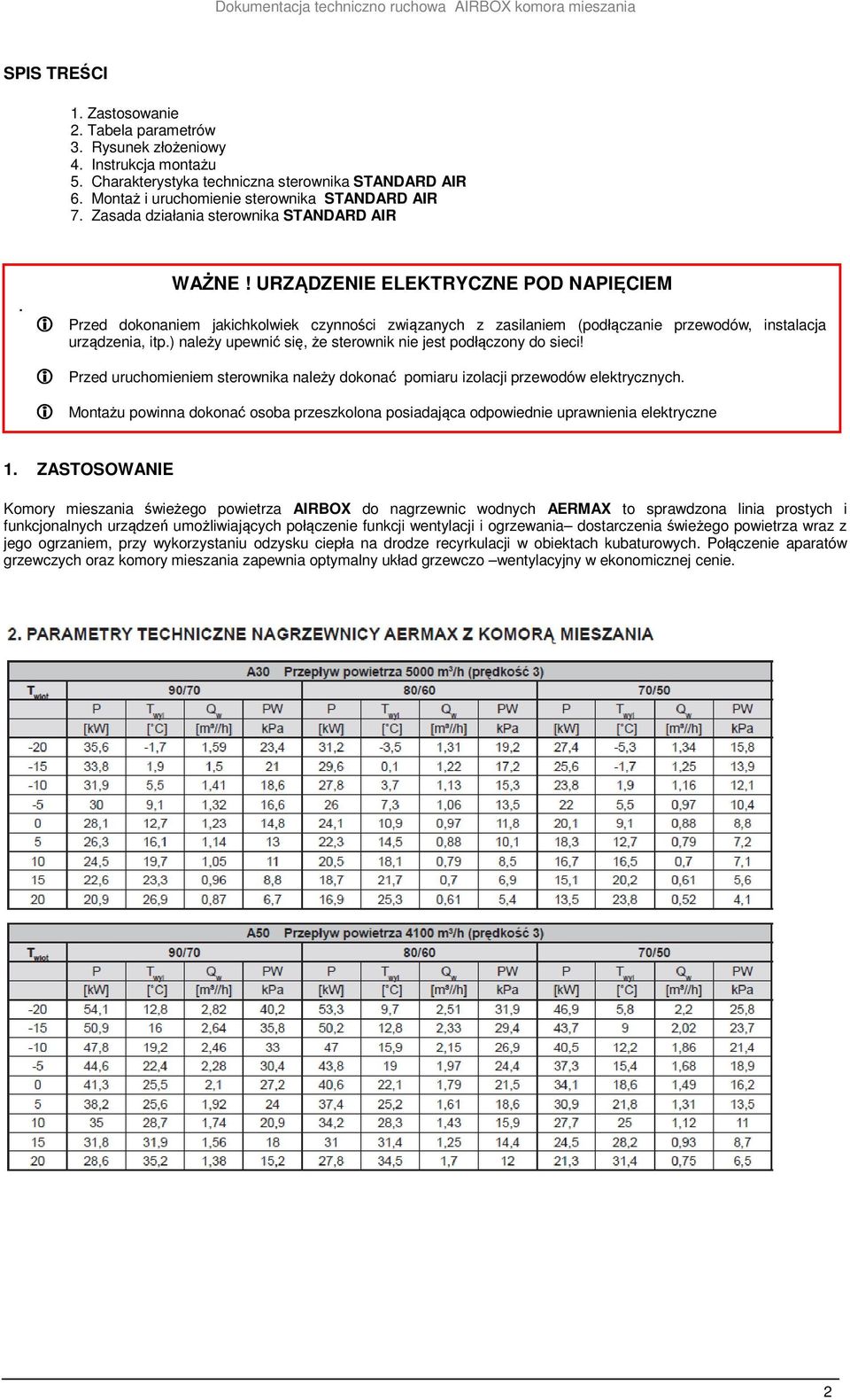 URZĄDZENIE ELEKTRYCZNE POD NAPIĘCIEM i Przed dokonaniem jakichkolwiek czynności związanych z zasilaniem (podłączanie przewodów, instalacja urządzenia, itp.