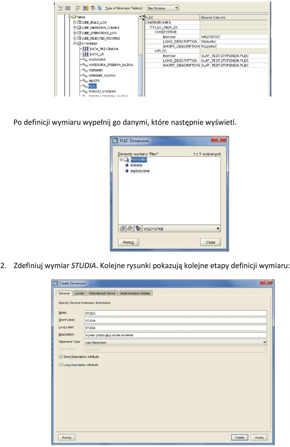 Zdefiniuj wymiar STUDIA.