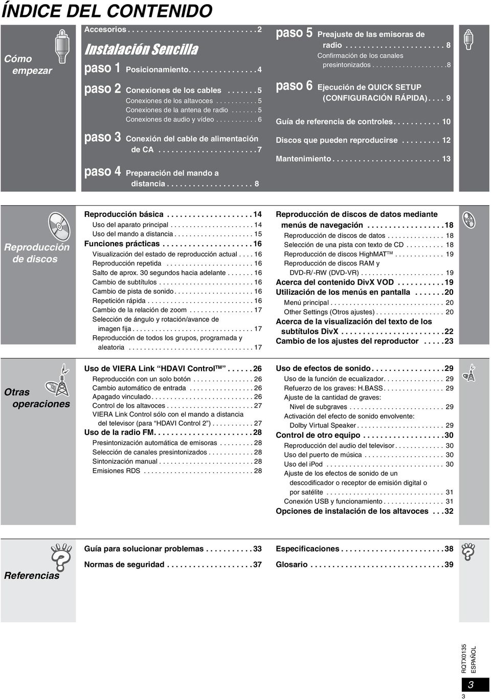 ...................... 7 paso 4 Preparación del mando a distancia.................... 8 paso 5 Preajuste de las emisoras de radio....................... 8 Confirmación de los canales presintonizados.