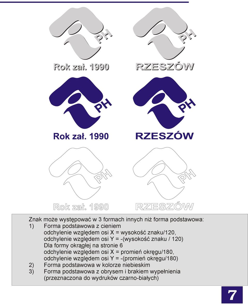 odchylenie względem osi X = promień okręgu/180, odchylenie względem osi Y = -(promień okręgu/180) 2) Forma