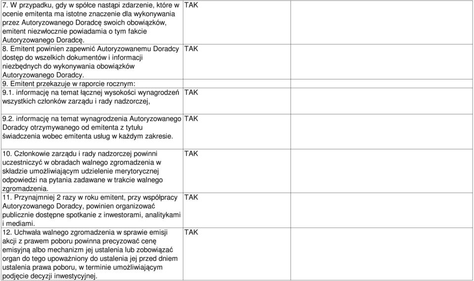 Emitent przekazuje w raporcie rocznym: 9.1. informację na temat łącznej wysokości wynagrodzeń wszystkich członków zarządu i rady nadzorczej, 9.2.