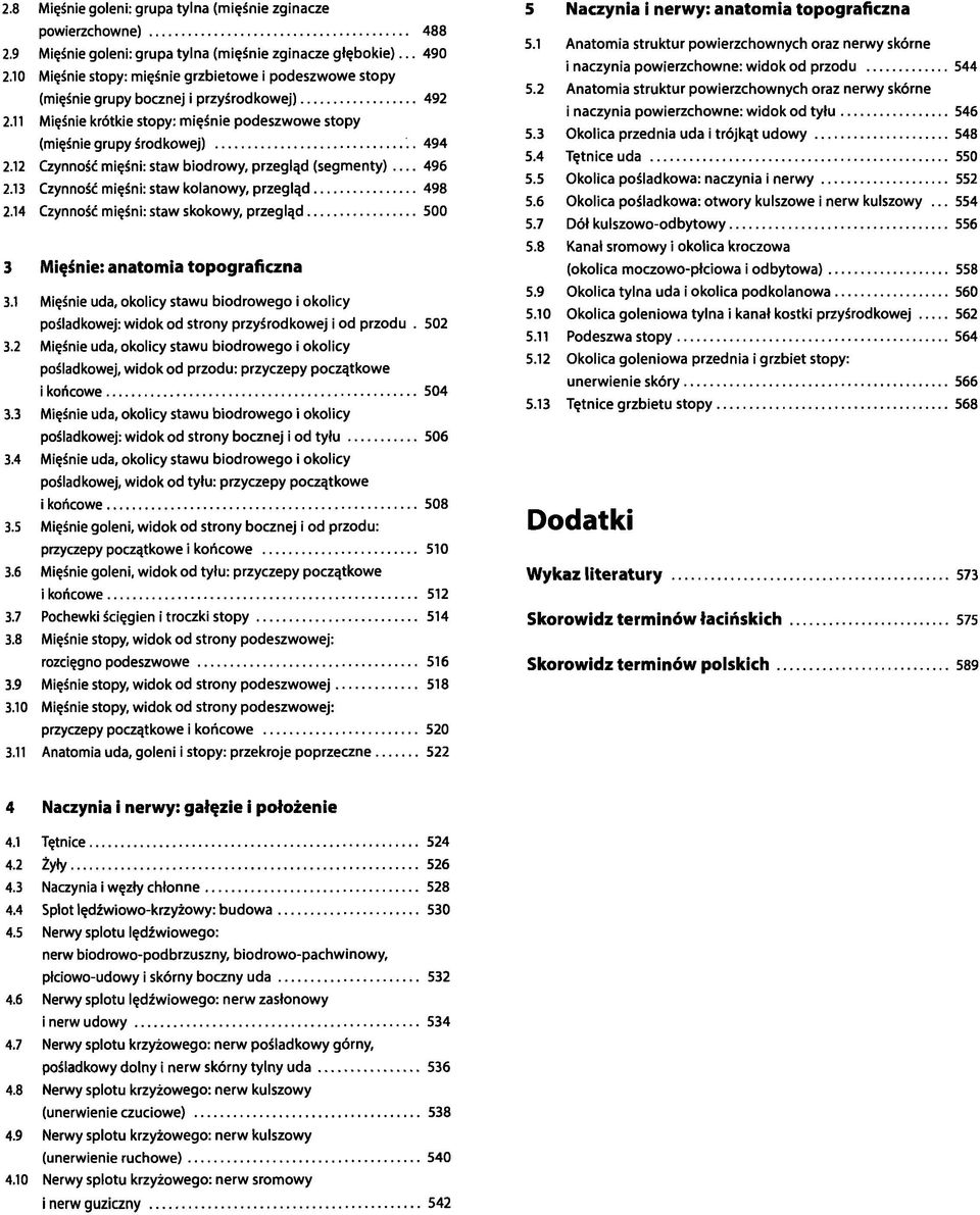 12 Czynność mięśni: staw biodrowy, przegląd (segmenty) 496 2.13 Czynność mięśni: staw kolanowy, przegląd 498 2.14 Czynność mięśni: staw skokowy, przegląd 500 3.