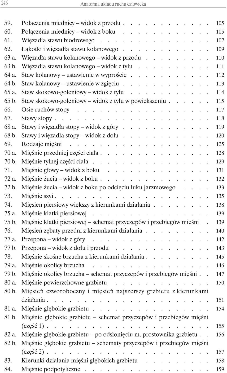 Staw kolanowy ustawienie w wyproście........... 112 64 b. Staw kolanowy ustawienie w zgięciu............ 113 65 a. Staw skokowo-goleniowy widok z tyłu........... 114 65 b.