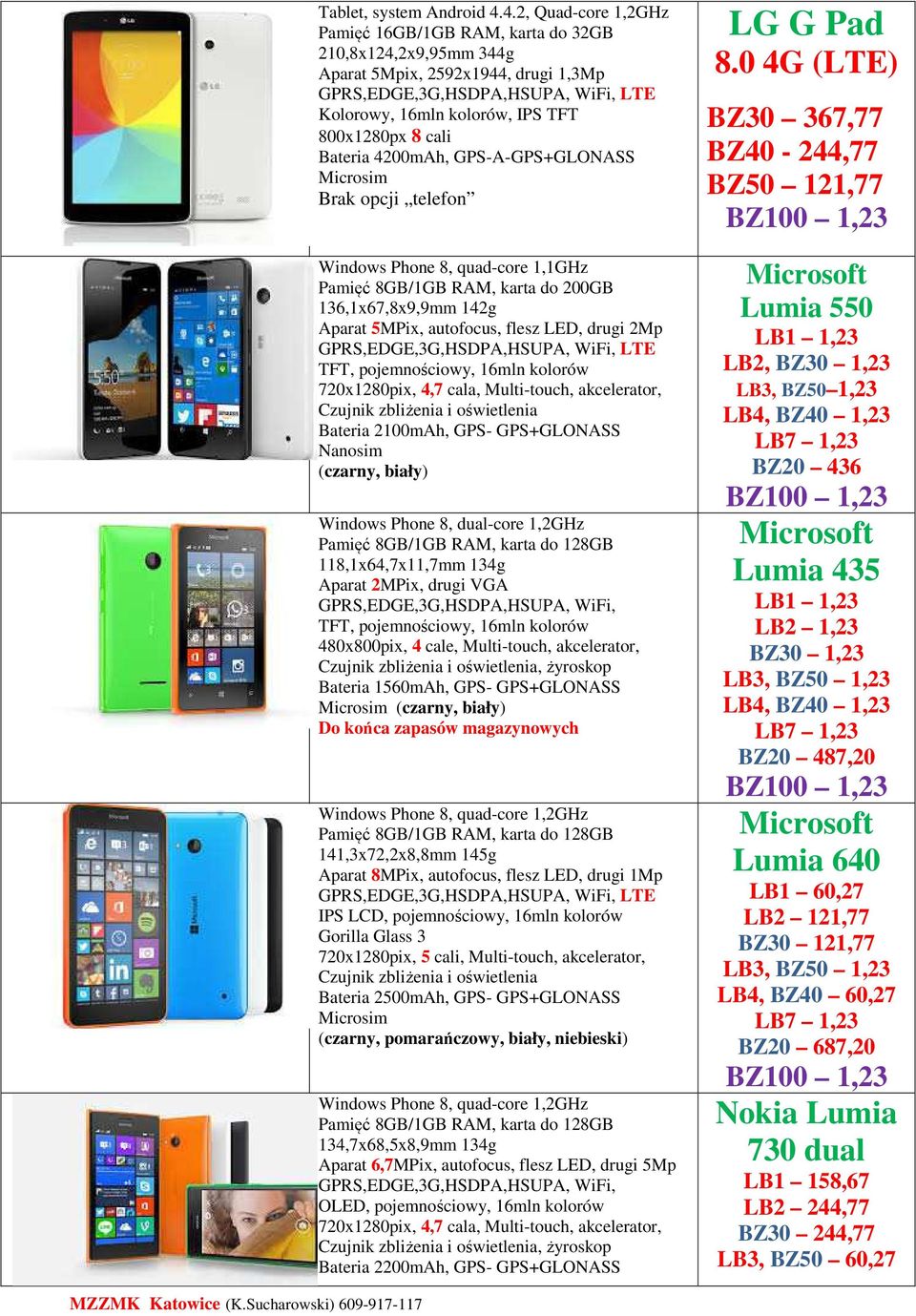 GPS-A-GPS+GLONASS Brak opcji telefon Windows Phone 8, quad-core 1,1GHz Pamięć 8GB/1GB RAM, karta do 200GB 136,1x67,8x9,9mm 142g Aparat 5MPix, autofocus, flesz LED, drugi 2Mp TFT, pojemnościowy, 16mln