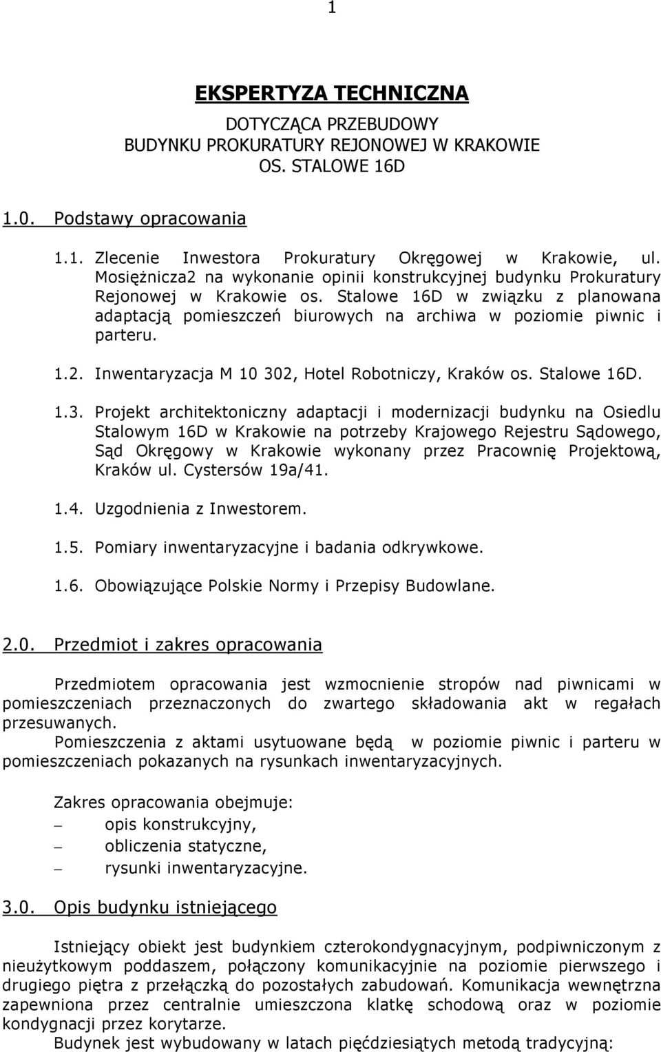 1.2. Inwentaryzacja M 10 30