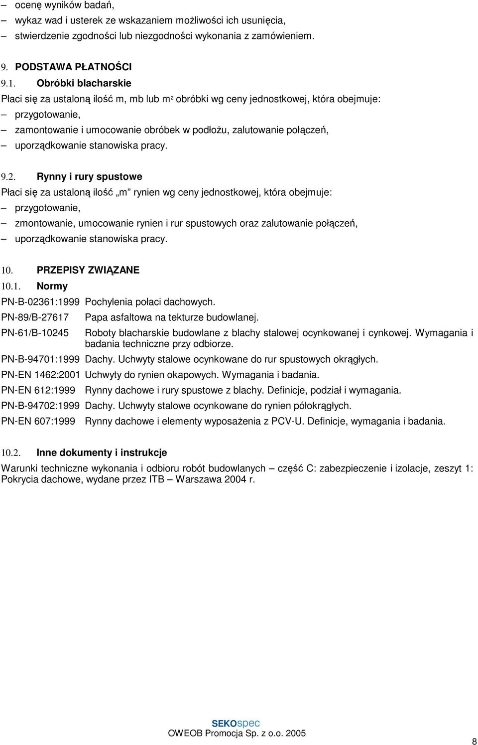 uporządkowanie stanowiska pracy. 9.2.