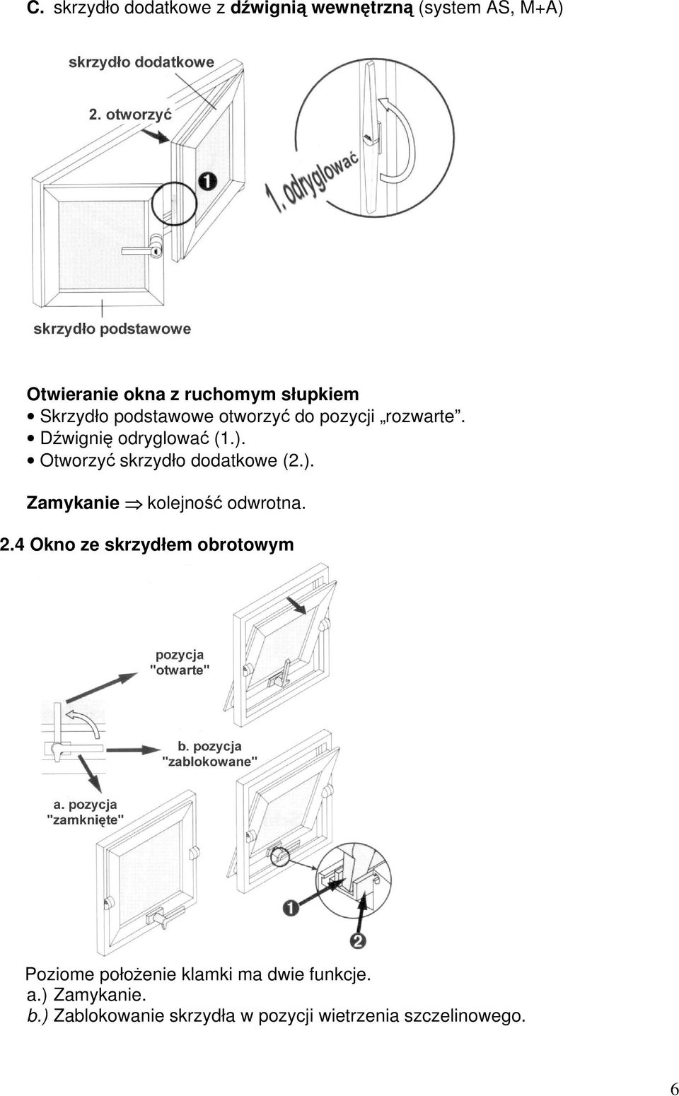 Otworzyć skrzydło dodatkowe (2.). Zamykanie kolejność odwrotna. 2.