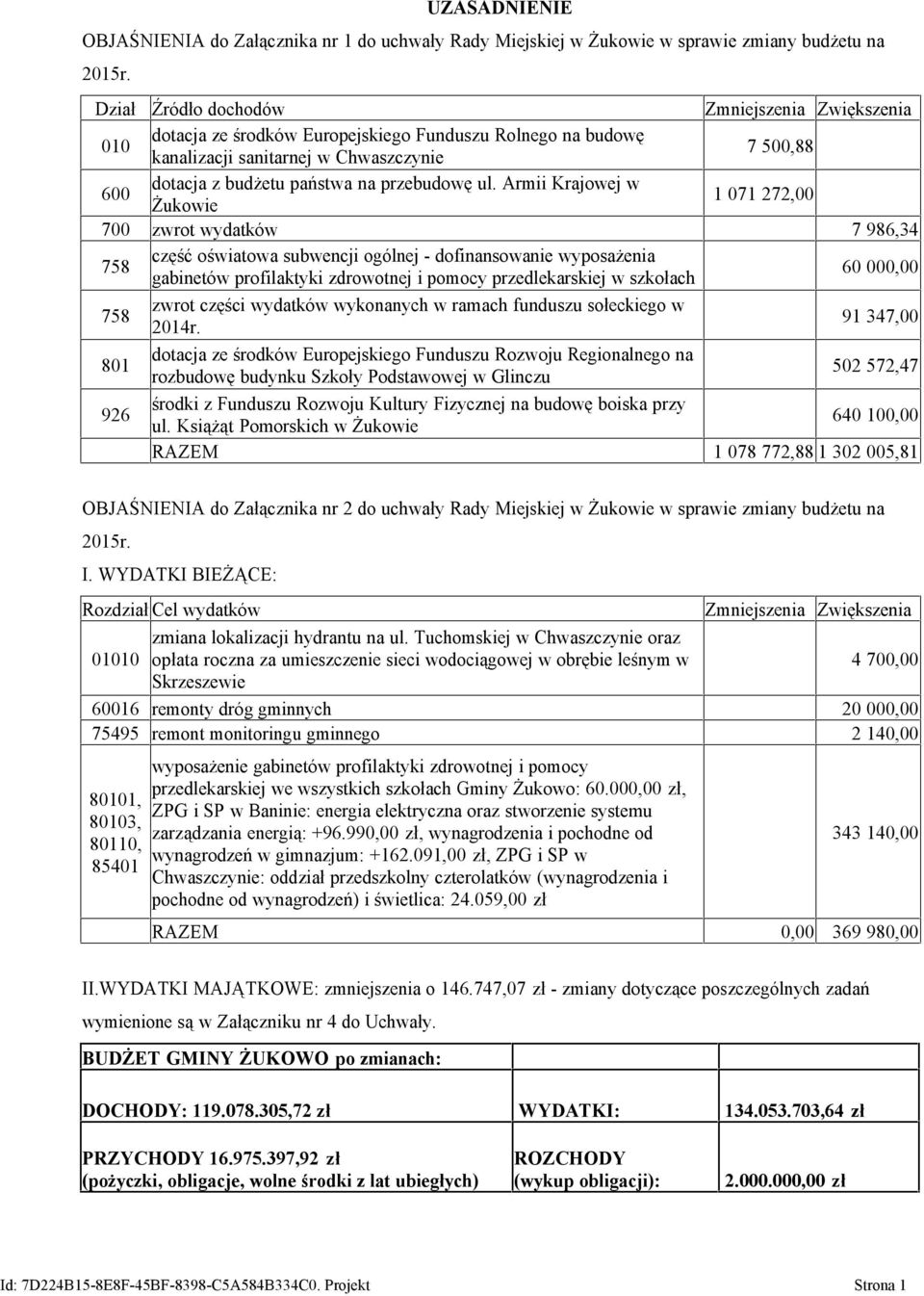 przebudowę ul.