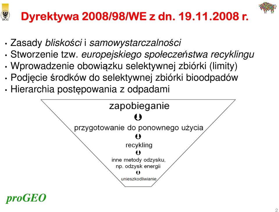 europejskiego społeczeństwa recyklingu Wprowadzenie obowiązku