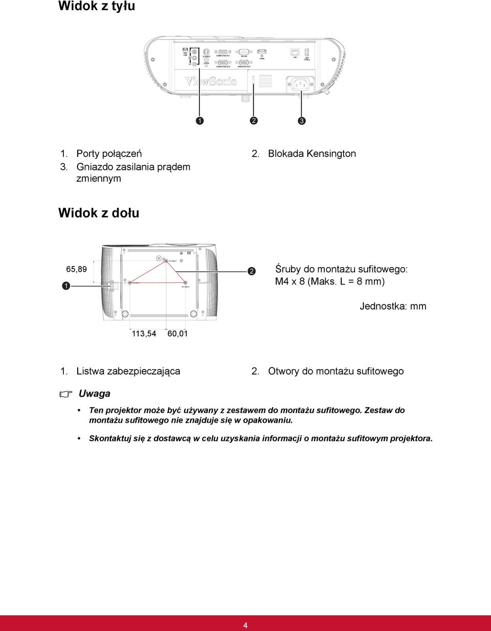 L = 8 mm) Jednostka: mm 113,54 60,01 1. Listwa zabezpieczająca 2.