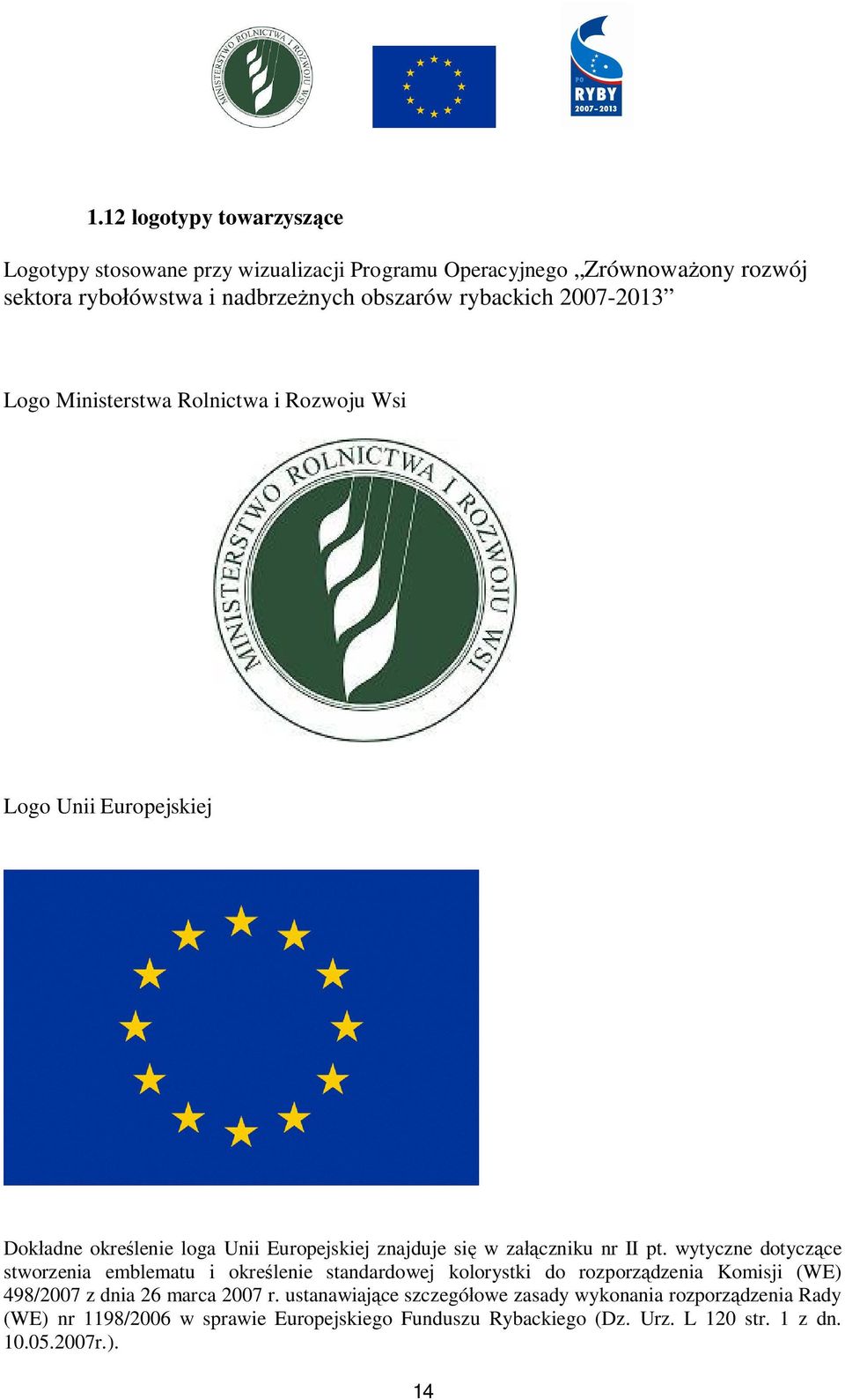 II pt. wytyczne dotycz ce stworzenia emblematu i okre lenie standardowej kolorystki do rozporz dzenia Komisji (WE) 498/2007 z dnia 26 marca 2007 r.