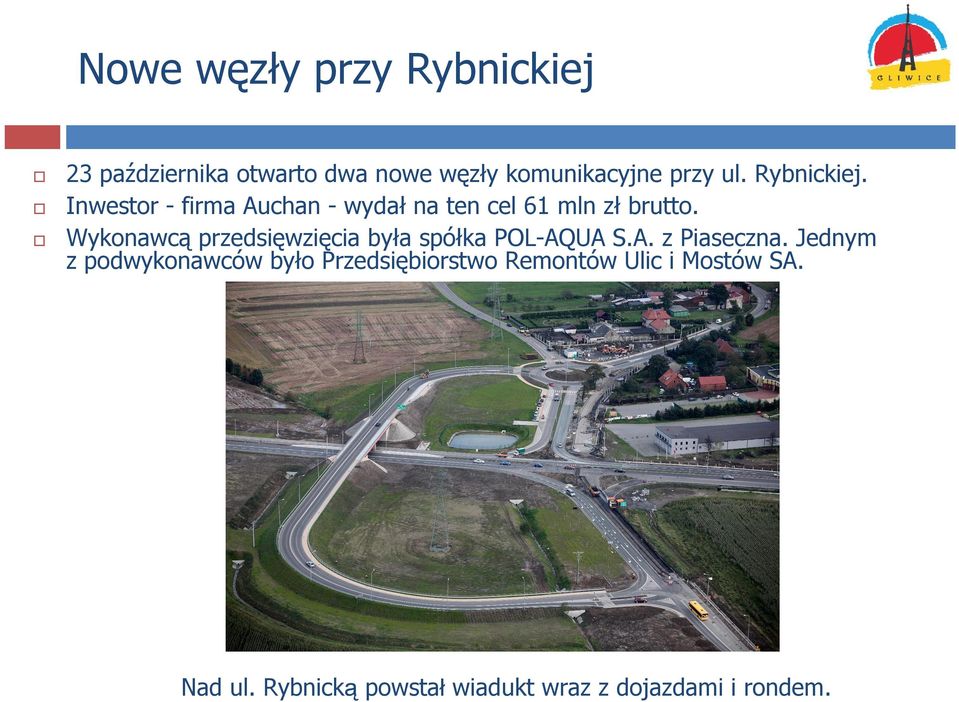 Wykonawcą przedsięwzięcia była spółka POL-AQUA S.A. z Piaseczna.