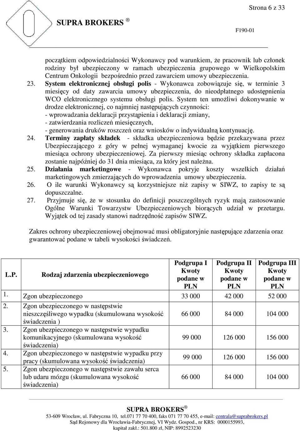 System elektronicznej obsługi polis - Wykonawca zobowiązuje się, w terminie 3 miesięcy od daty zawarcia umowy ubezpieczenia, do nieodpłatnego udostępnienia WCO elektronicznego systemu obsługi polis.