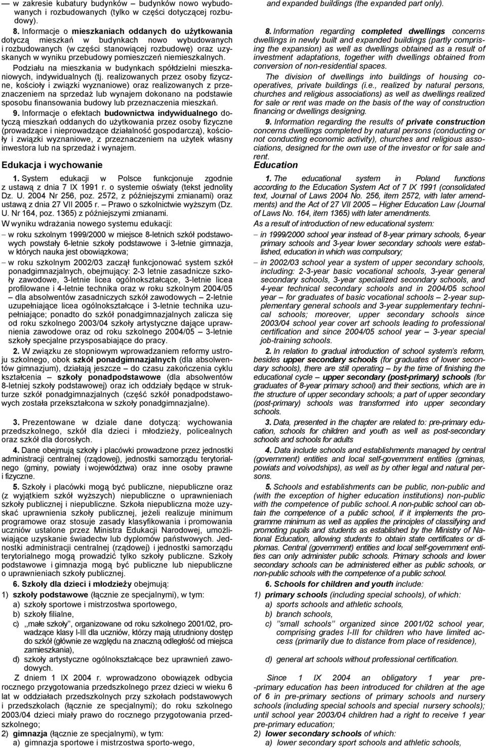 niemieszkalnych. Podziału na mieszkania w budynkach spółdzielni mieszkaniowych, indywidualnych (tj.