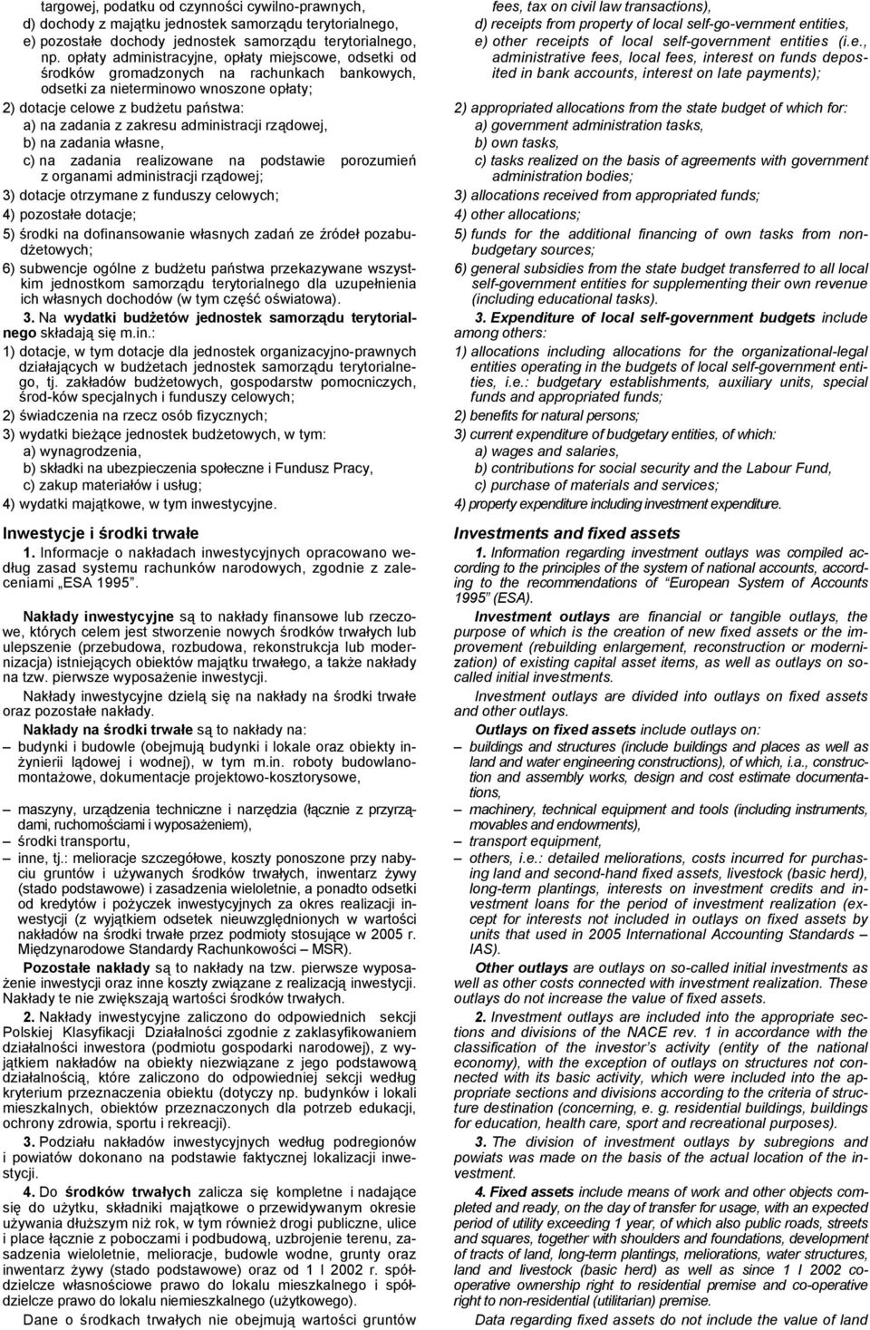fees, local fees, interest on funds deposited środków gromadzonych na rachunkach bankowych, in bank accounts, interest on late payments); odsetki za nieterminowo wnoszone opłaty; 2) dotacje celowe z