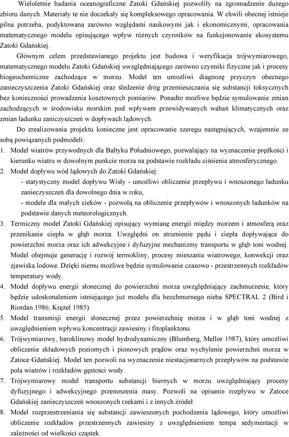 ekosystemu Zatoki Gdańskiej.