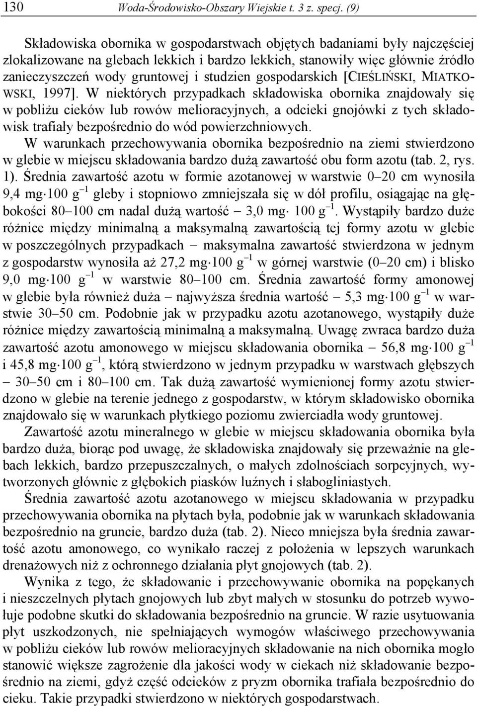 gospodarskich [CIEŚLIŃSKI, MIATKO- WSKI, 1997].
