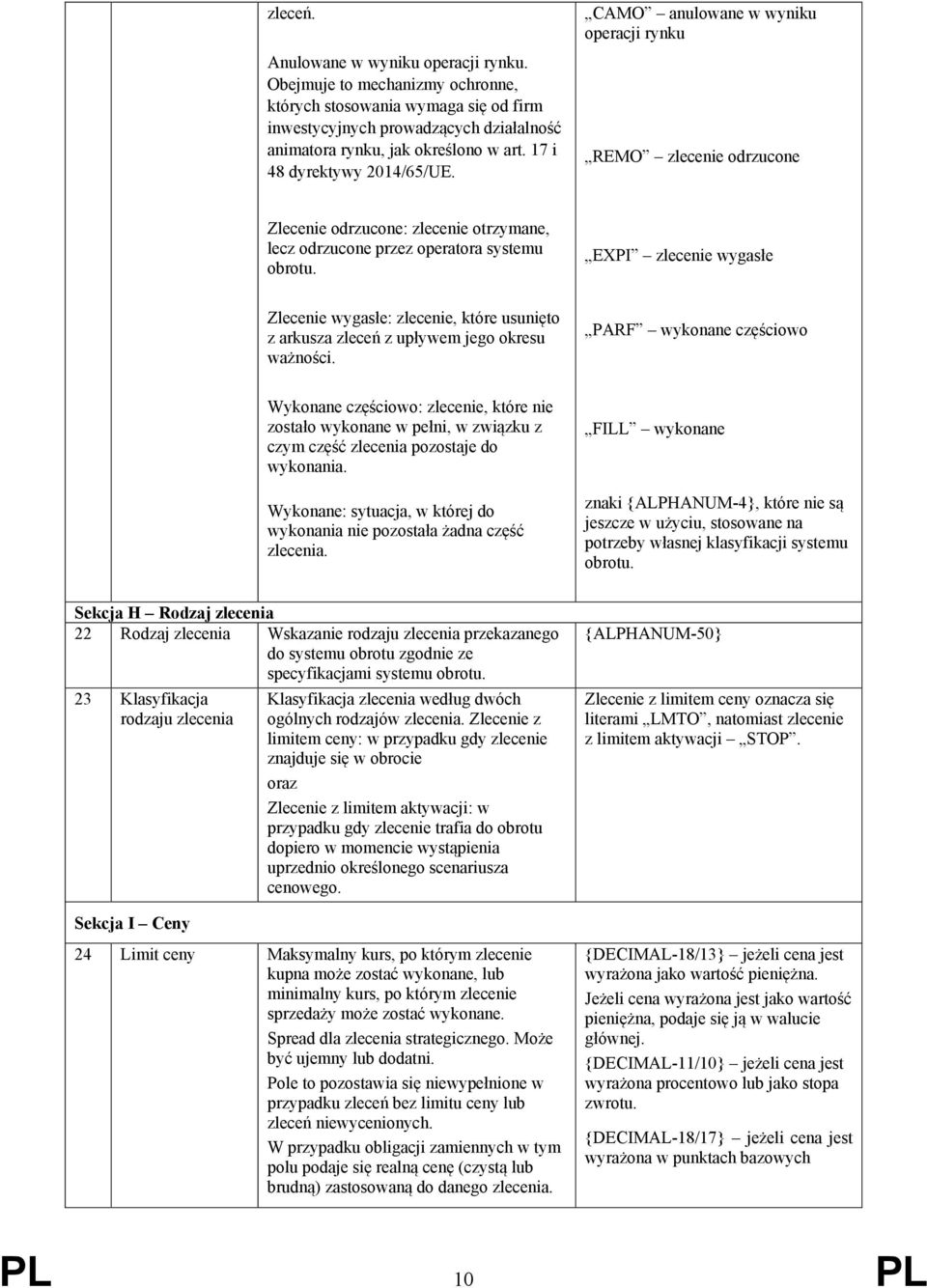 EXPI zlecenie wygasłe Zlecenie wygasłe: zlecenie, które usunięto z arkusza zleceń z upływem jego okresu ważności.