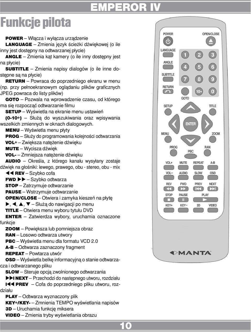 przy pełnoekranowym oglądaniu plików graficznych JPEG powraca do listy plików) GOTO Pozwala na wprowadzenie czasu, od którego ma się rozpocząć odtwarzanie filmu SETUP Wyświetla na ekranie menu