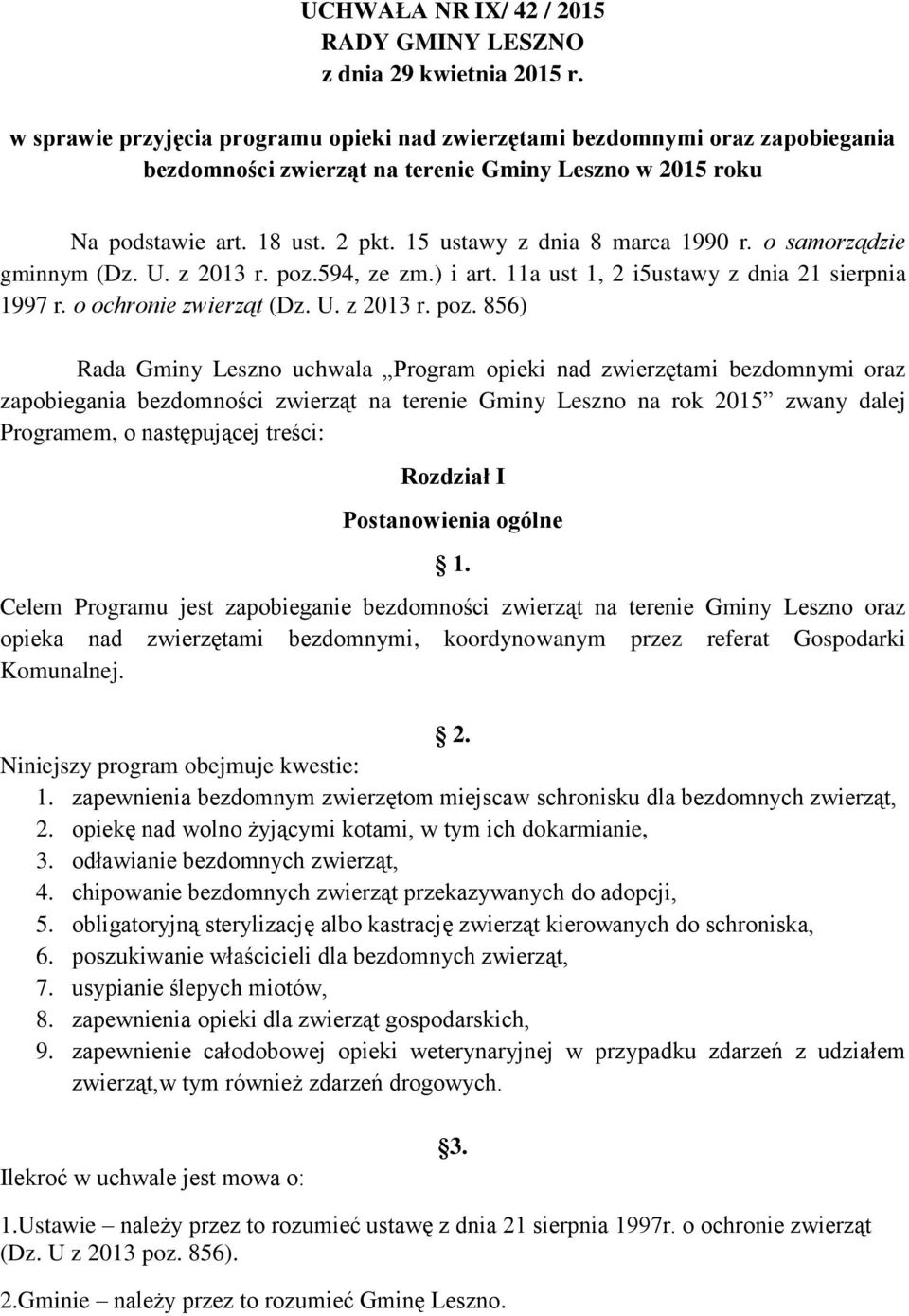 15 ustawy z dnia 8 marca 1990 r. o samorządzie gminnym (Dz. U. z 2013 r. poz.