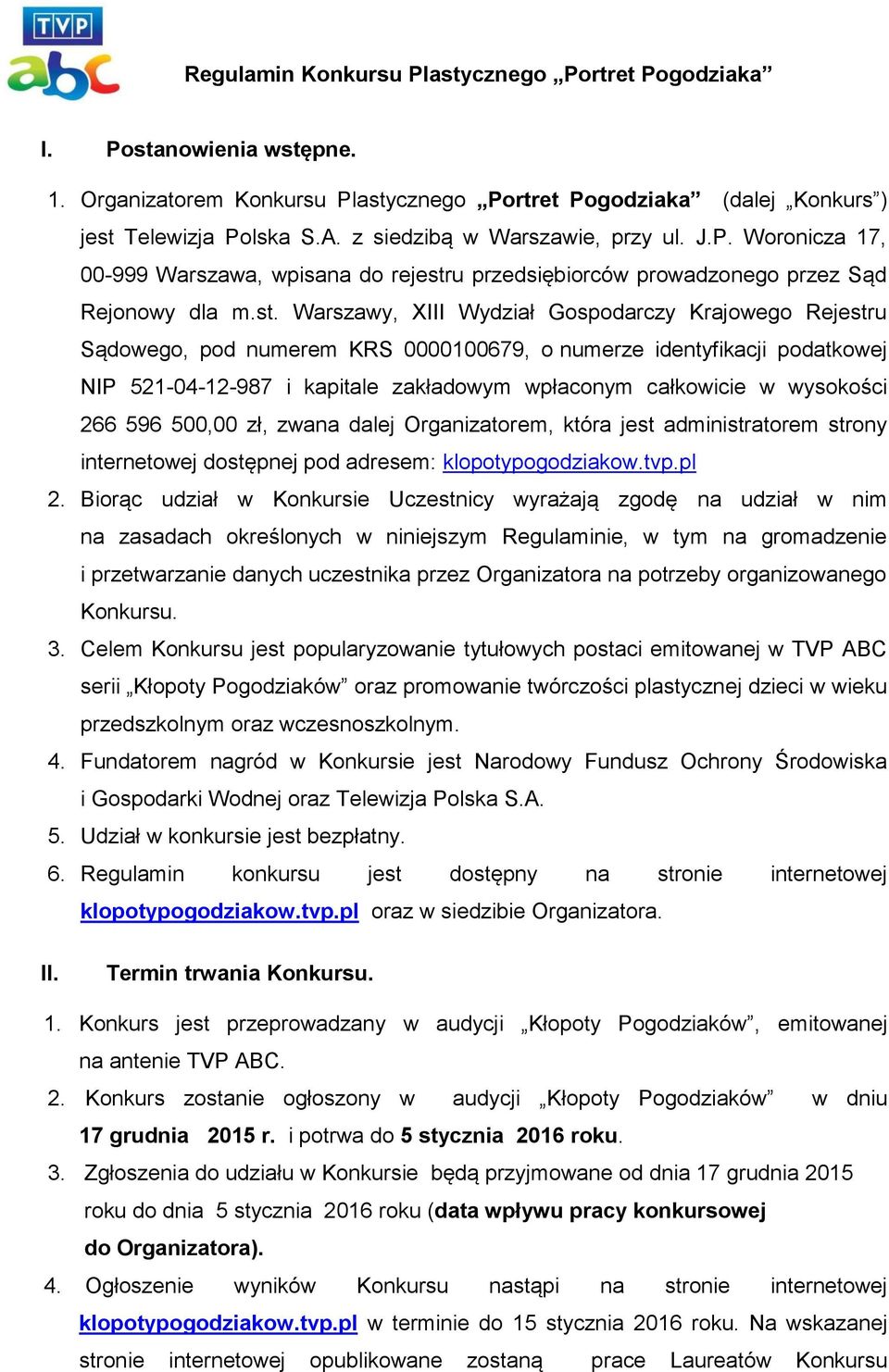 u przedsiębiorców prowadzonego przez Sąd Rejonowy dla m.st.