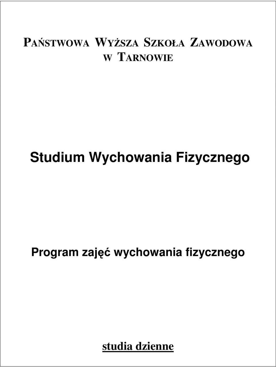 Wychowania Fizycznego Program