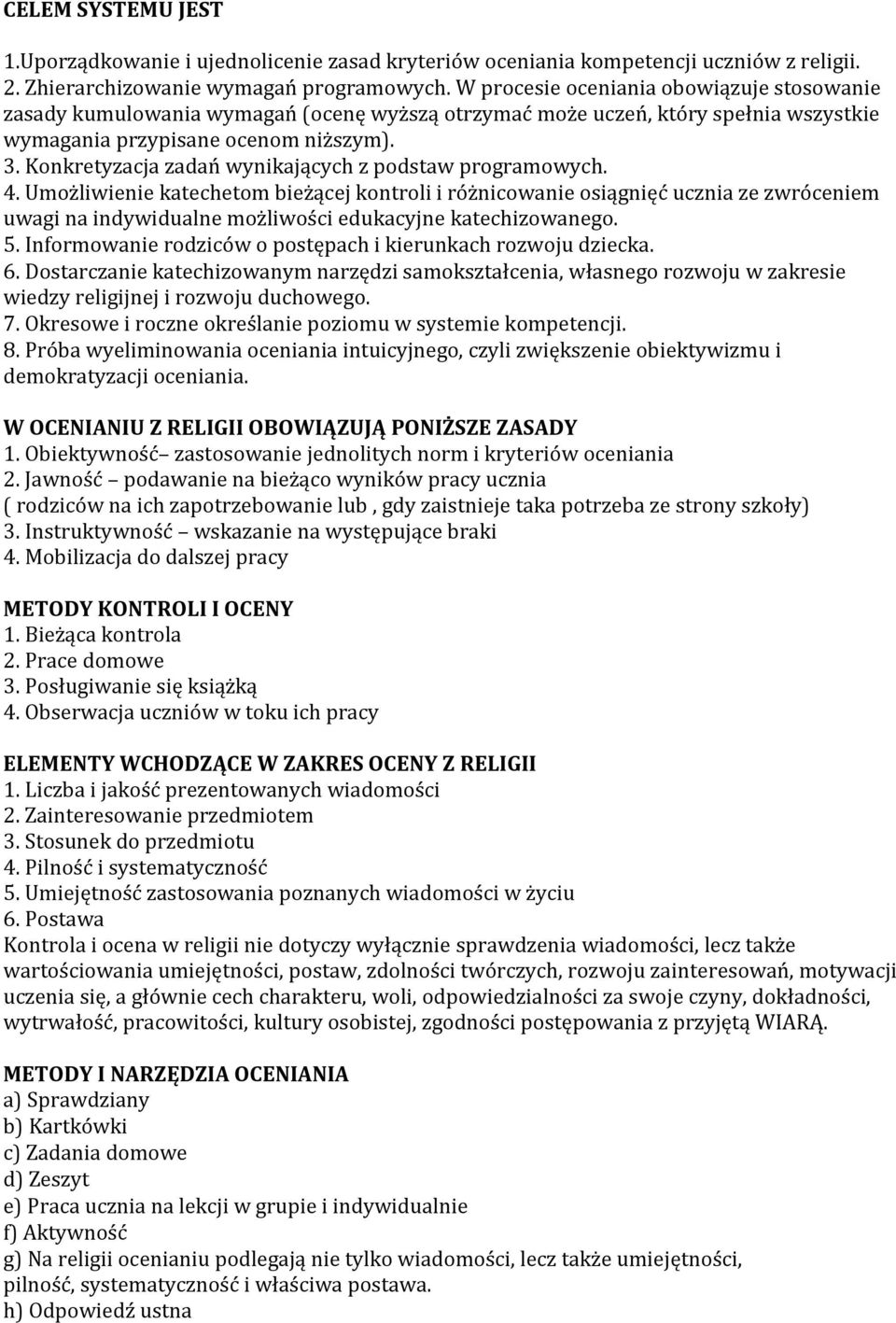 Konkretyzacja zadań wynikających z podstaw programowych. 4.
