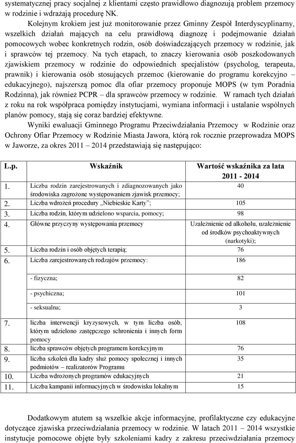 doświadczających przemocy w rodzinie, jak i sprawców tej przemocy.