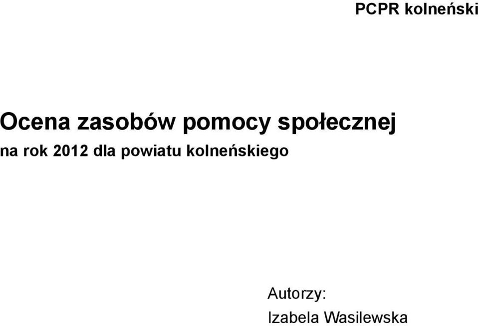 na rok 2012 dla powiatu