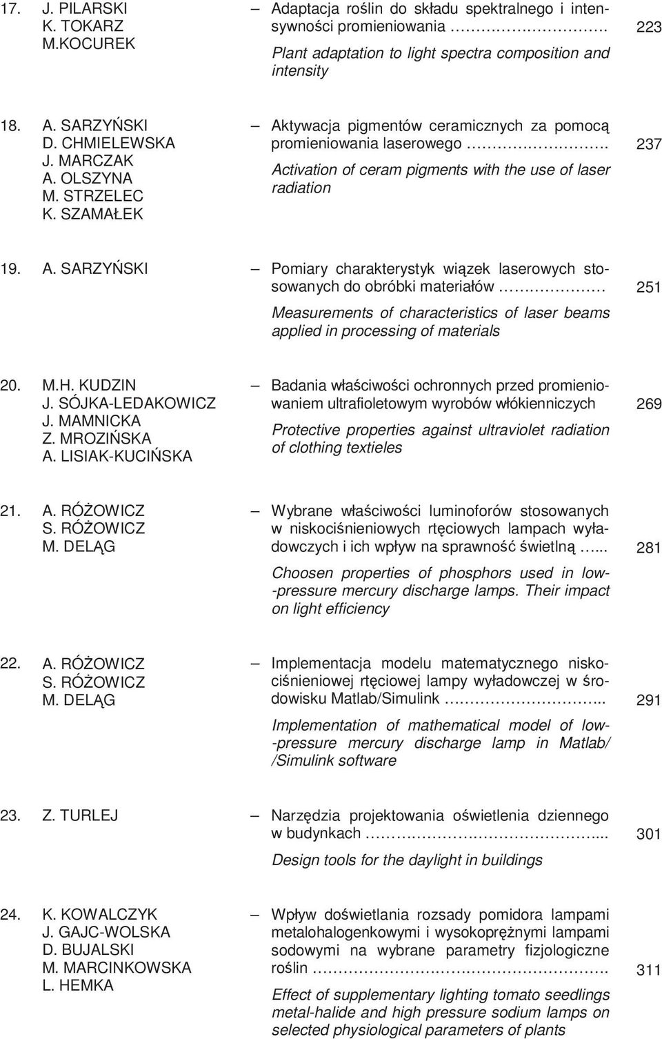 M.H. KUDZIN J. SÓJKA-LEDAKOWICZ J. MAMNICKA Z. MROZI SKA A.