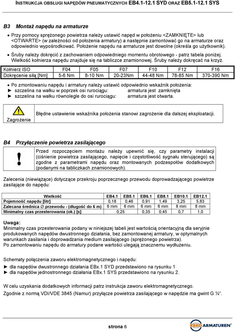 Wielkość kołnierza napędu znajduje się na tabliczce znamionowej. Śruby należy dokręcać na krzyż.