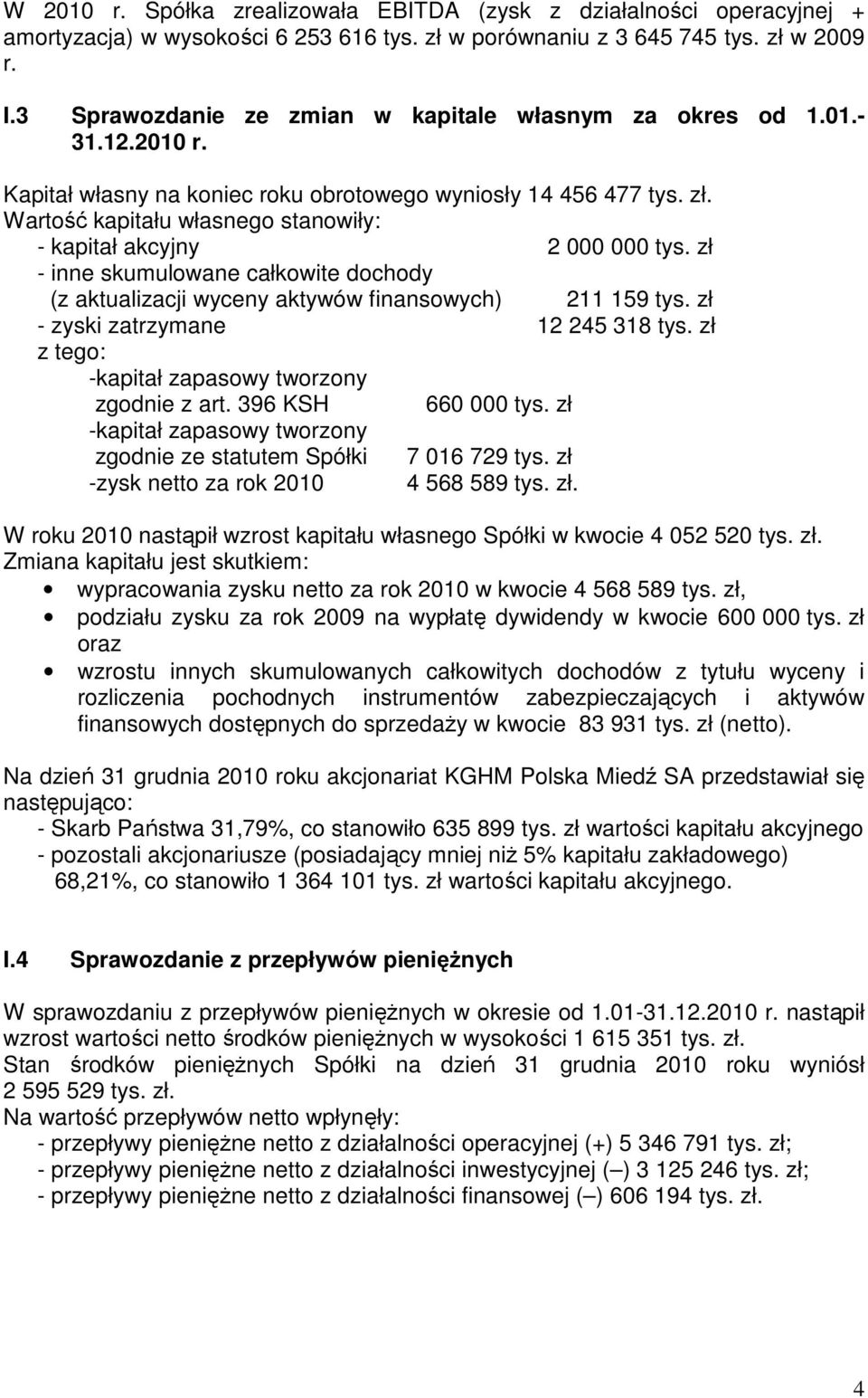 Wartość kapitału własnego stanowiły: - kapitał akcyjny 2 000 000 tys. zł - inne skumulowane całkowite dochody (z aktualizacji wyceny aktywów finansowych) 211 159 tys.