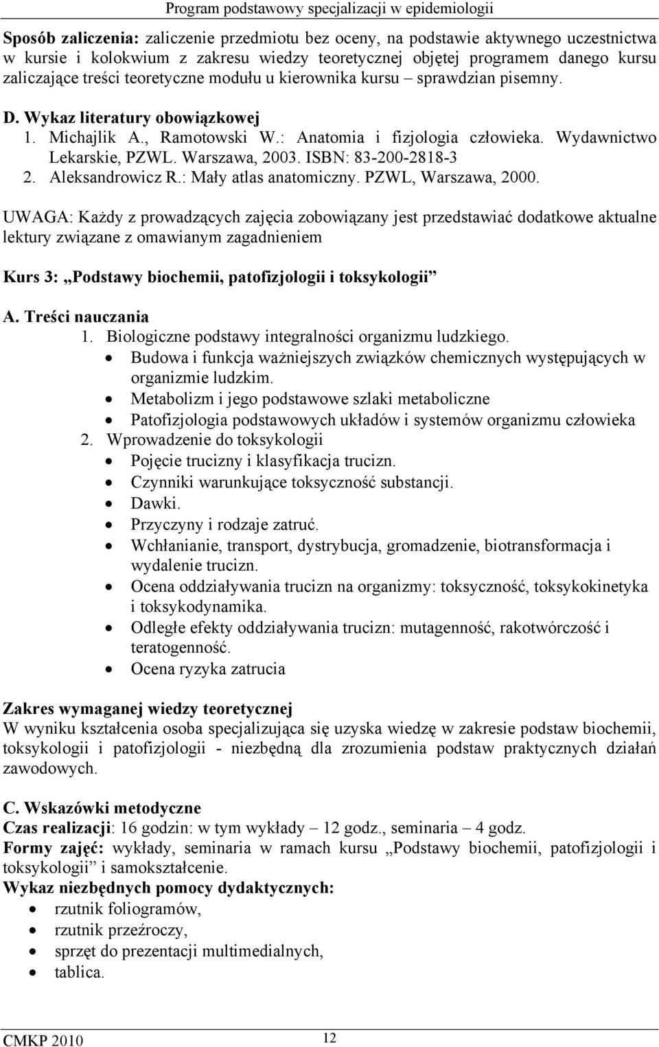 Aleksandrowicz R.: Mały atlas anatomiczny. PZWL, Warszawa, 2000.