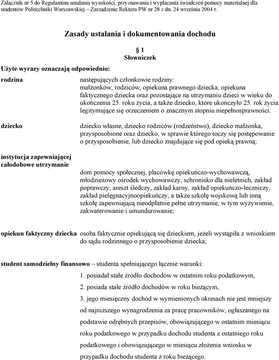 rok życia legitymujące się orzeczeniem o znacznym stopniu niepełnosprawności.