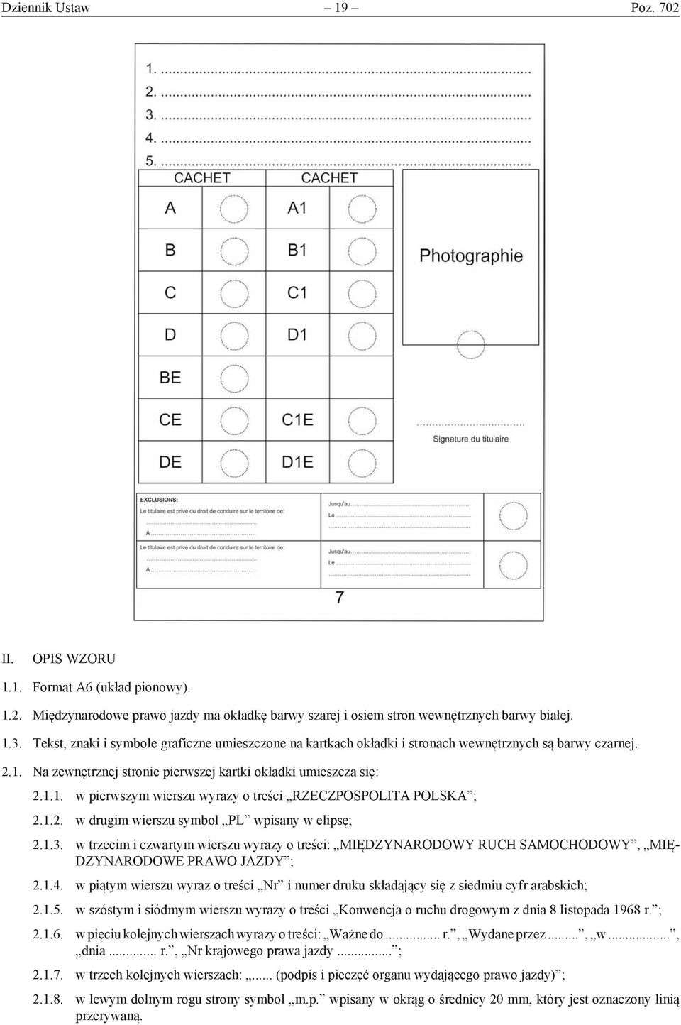 1.2. w drugim wierszu symbol PL wpisany w elipsę; 2.1.3.