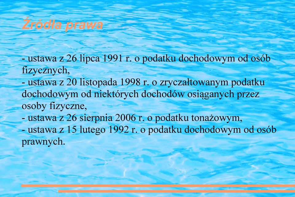 o zryczałtowanym podatku dochodowym od niektórych dochodów osiąganych przez osoby