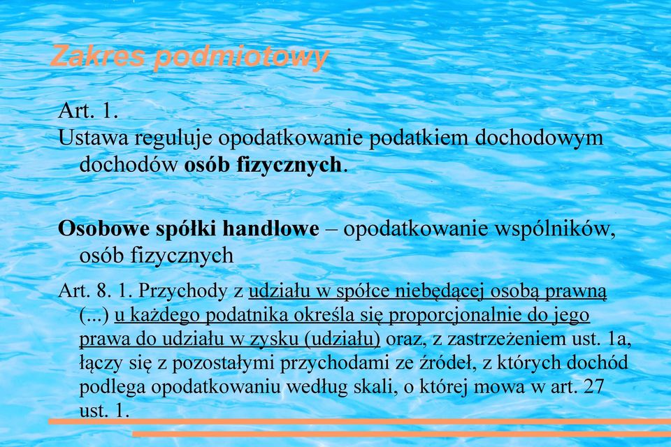 Przychody z udziału w spółce niebędącej osobą prawną (.