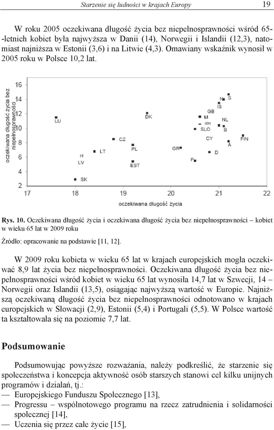 2 lat. Rys. 10. Oczekiwana d ugo ycia i oczekiwana d ugo ycia bez niepe nosprawno ci kobiet w wieku 65 lat w 2009 roku ród o: opracowanie na podstawie [11, 12].