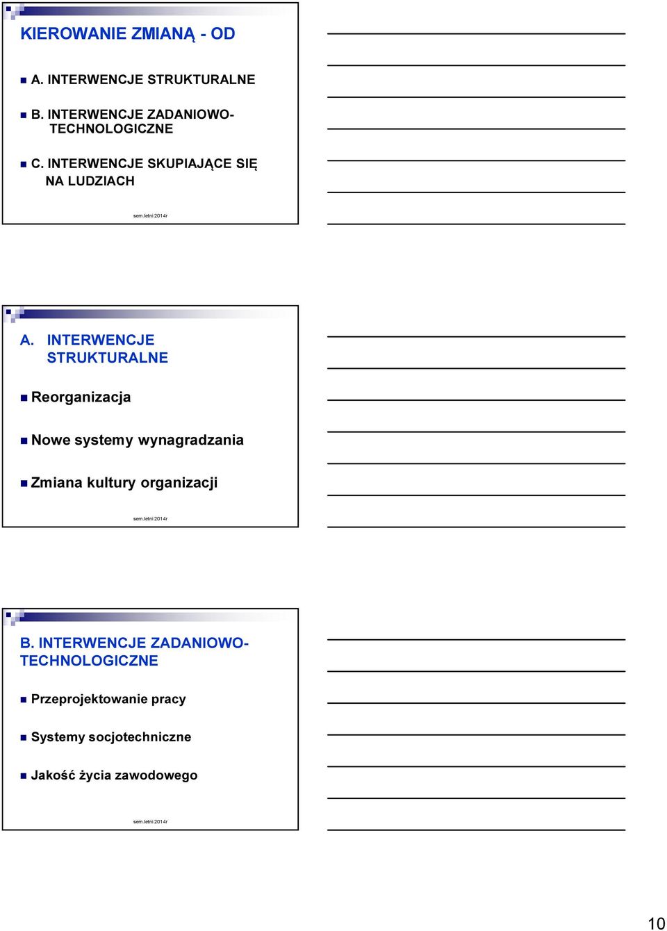 INTERWENCJE STRUKTURALNE Reorganizacja Nowe systemy wynagradzania Zmiana kultury