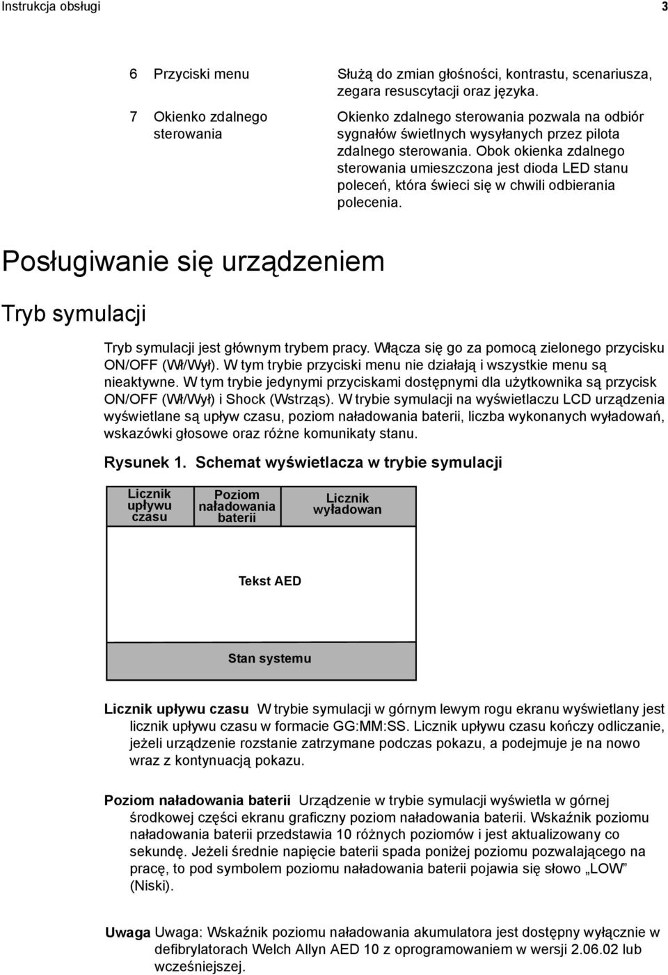 Obok okienka zdalnego sterowania umieszczona jest dioda LED stanu poleceń, która świeci się w chwili odbierania polecenia.