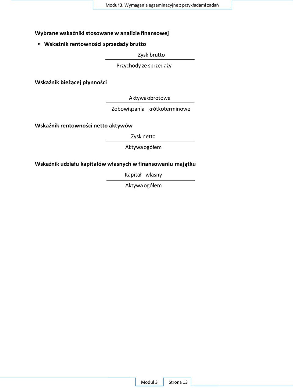 Zobowiązania krótkoterminowe Wskaźnik rentowności netto aktywów Zysk netto Aktywa ogółem