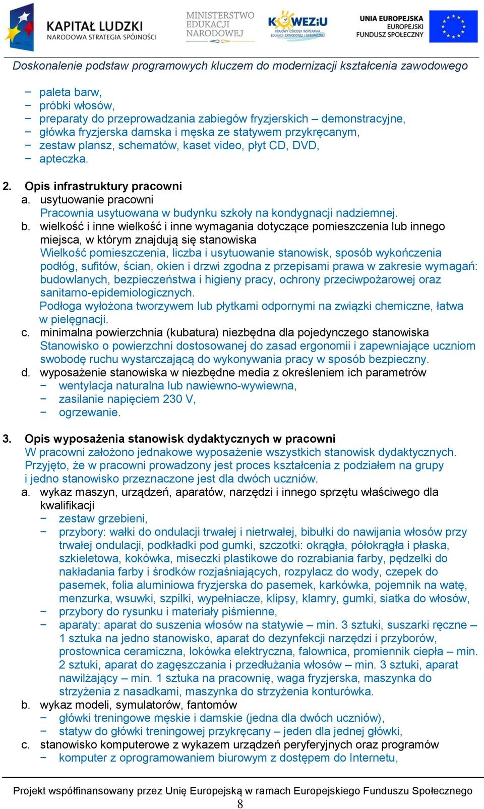 dynku szkoły na kondygnacji nadziemnej. b.
