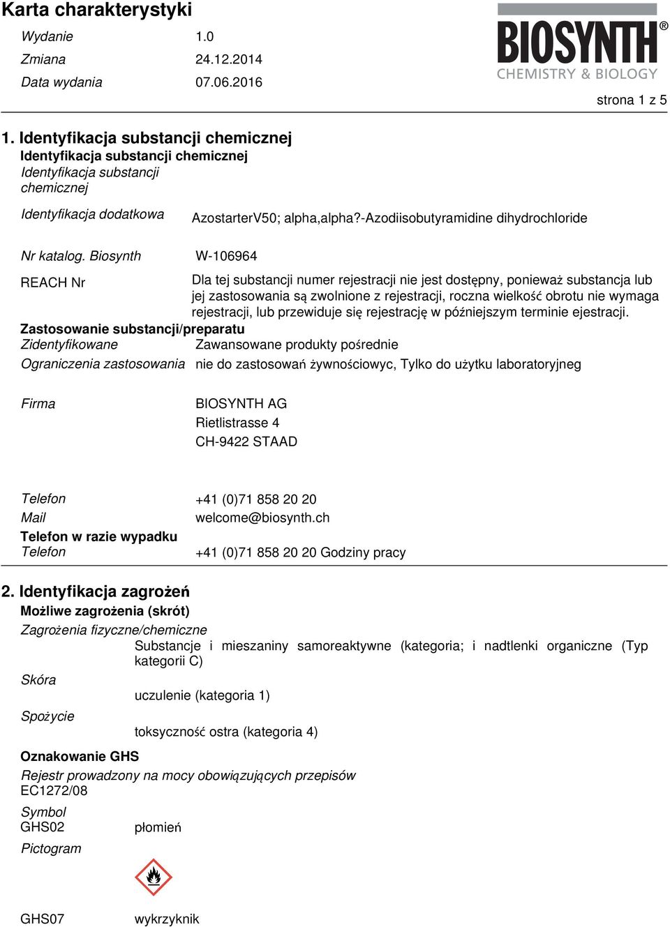 -azodiisobutyramidine dihydrochloride Nr katalog.