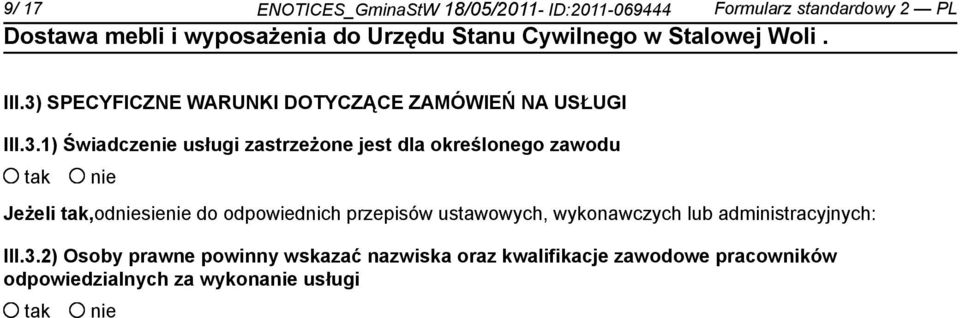określonego zawodu Jeżeli,odsie do odpowiednich przepisów ustawowych, wykonawczych lub