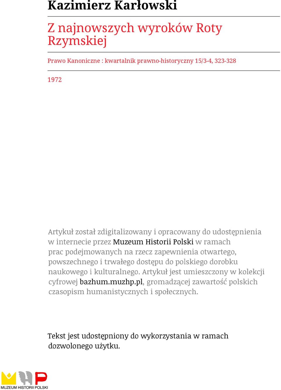 Rzymskiej Prawo Kanoniczne :