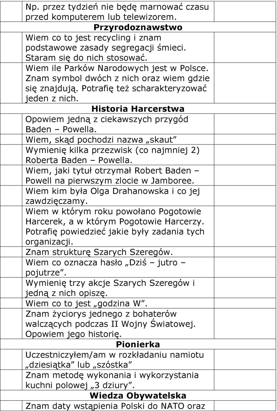 Historia Harcerstwa Opowiem jedną z ciekawszych przygód Baden Powella. Wiem, skąd pochodzi nazwa skaut Wymienię kilka przezwisk (co najmniej 2) Roberta Baden Powella.