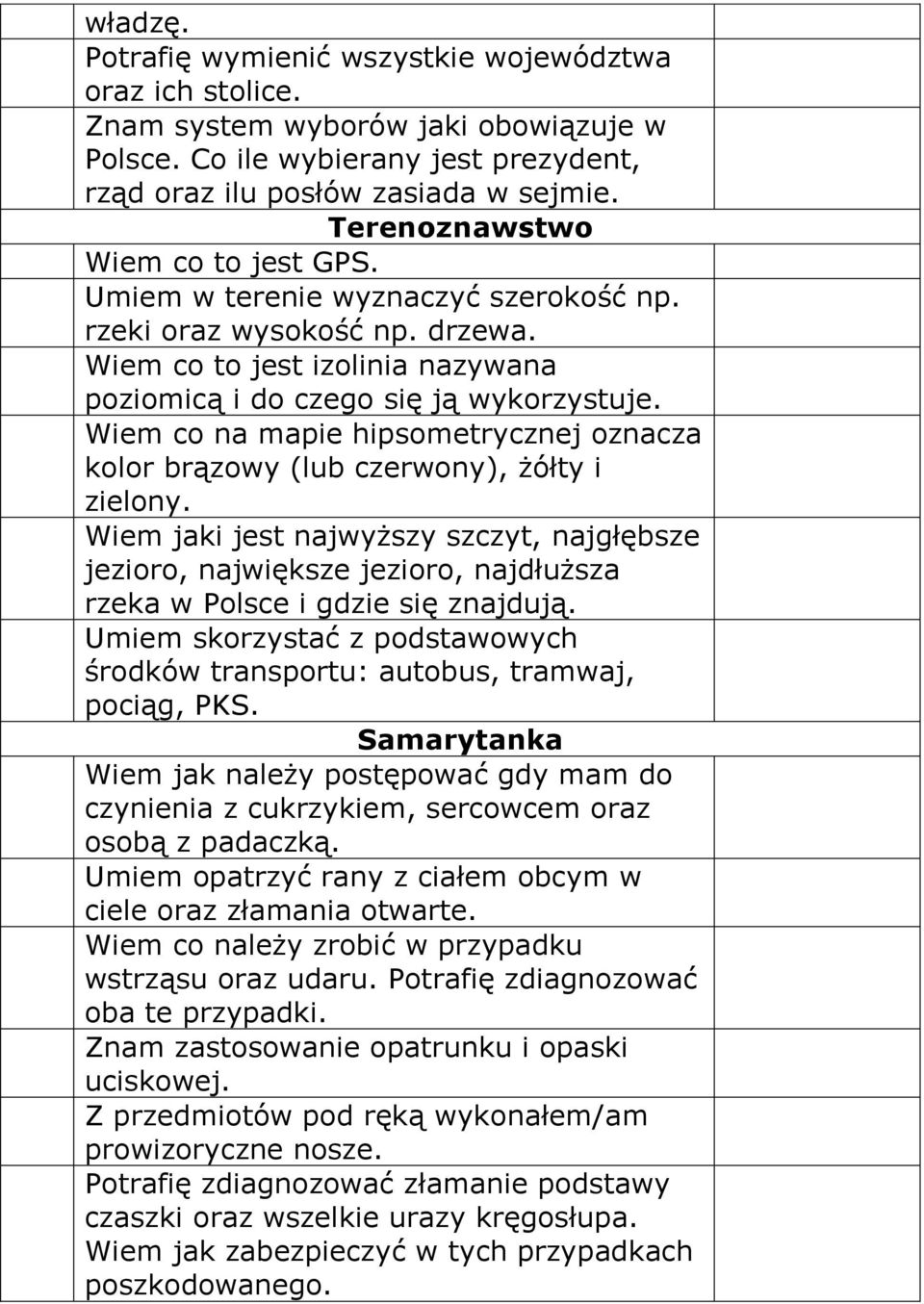 Wiem co na mapie hipsometrycznej oznacza kolor brązowy (lub czerwony), żółty i zielony.